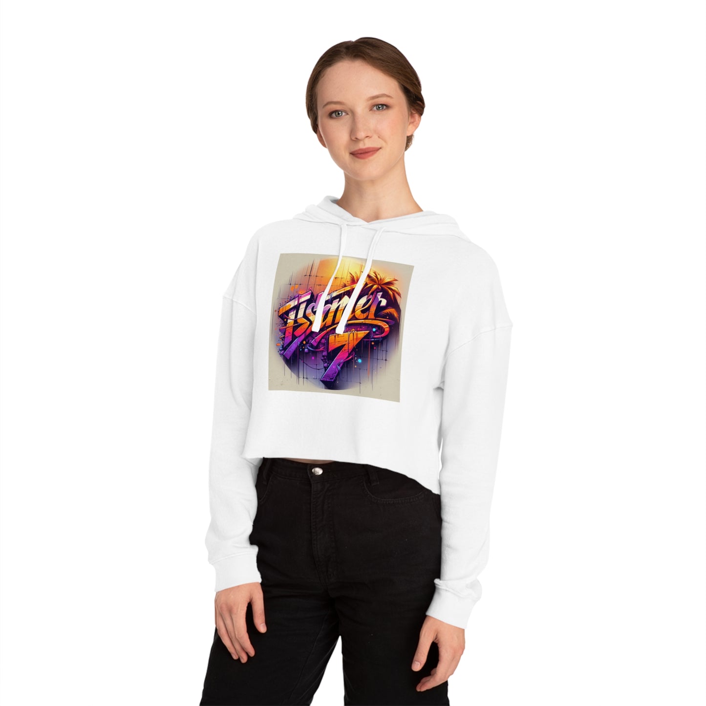 Tropical Vibes Cropped Hoodie for Women