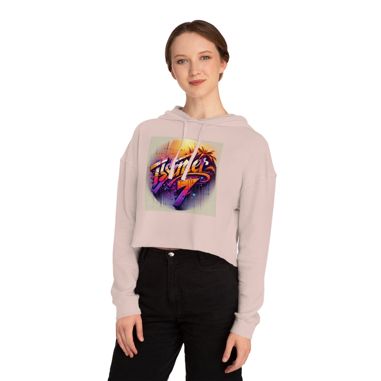 Tropical Vibes Cropped Hoodie for Women